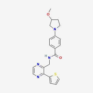 4-(3-methoxypyrrolidin-1-yl)-N-((3-(thiophen-2-yl)pyrazin-2-yl)methyl)benzamide