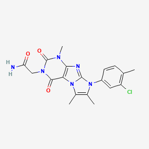 2-[6-(3-Chloro-4-methylphenyl)-4,7,8-trimethyl-1,3-dioxopurino[7,8-a]imidazol-2-yl]acetamide