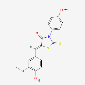 (Z)-5-(4-hydroxy-3-methoxybenzylidene)-3-(4-methoxyphenyl)-2-thioxothiazolidin-4-one