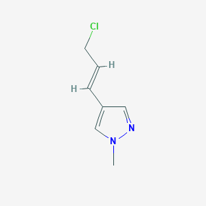 molecular formula C7H9ClN2 B2647382 4-(3-chloroprop-1-en-1-yl)-1-methyl-1H-pyrazole CAS No. 1563791-15-0