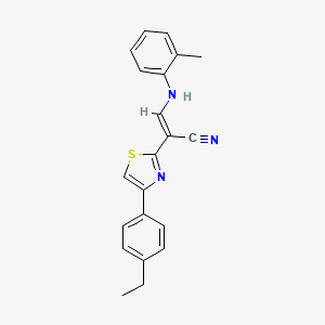 (E)-2-(4-(4-ethylphenyl)thiazol-2-yl)-3-(o-tolylamino)acrylonitrile