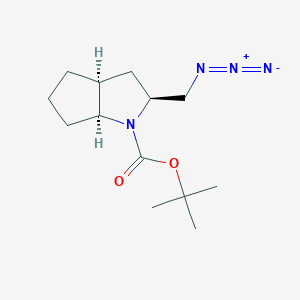 molecular formula C13H22N4O2 B2647408 Tert-butyl (2S,3aS,6aS)-2-(azidomethyl)-3,3a,4,5,6,6a-hexahydro-2H-cyclopenta[b]pyrrole-1-carboxylate CAS No. 2580114-08-3