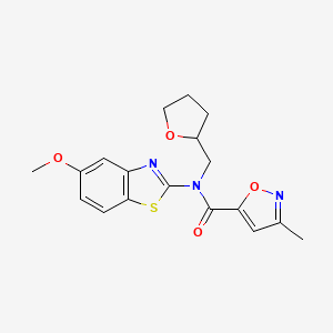 N-(5-methoxybenzo[d]thiazol-2-yl)-3-methyl-N-((tetrahydrofuran-2-yl)methyl)isoxazole-5-carboxamide