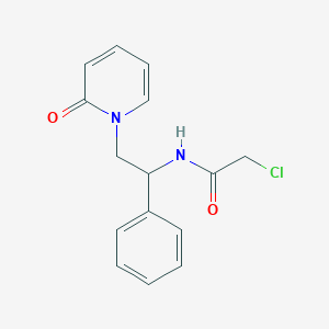 molecular formula C15H15ClN2O2 B2647439 2-Chloro-N-[2-(2-oxopyridin-1-yl)-1-phenylethyl]acetamide CAS No. 2411256-35-2