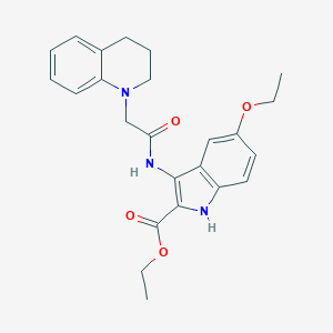 molecular formula C24H27N3O4 B264745 ethyl 3-[(3,4-dihydroquinolin-1(2H)-ylacetyl)amino]-5-ethoxy-1H-indole-2-carboxylate 