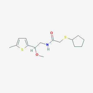 molecular formula C15H23NO2S2 B2647452 2-(cyclopentylthio)-N-(2-methoxy-2-(5-methylthiophen-2-yl)ethyl)acetamide CAS No. 1797553-68-4
