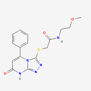 N-(2-methoxyethyl)-2-((7-oxo-5-phenyl-7,8-dihydro-[1,2,4]triazolo[4,3-a]pyrimidin-3-yl)thio)acetamide