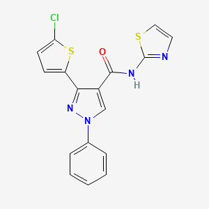 3-(5-chlorothiophen-2-yl)-1-phenyl-N-(1,3-thiazol-2-yl)pyrazole-4-carboxamide
