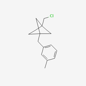 molecular formula C14H17Cl B2647463 1-(Chloromethyl)-3-[(3-methylphenyl)methyl]bicyclo[1.1.1]pentane CAS No. 2287342-99-6