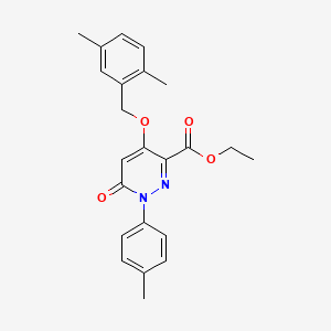 Ethyl 4-((2,5-dimethylbenzyl)oxy)-6-oxo-1-(p-tolyl)-1,6-dihydropyridazine-3-carboxylate