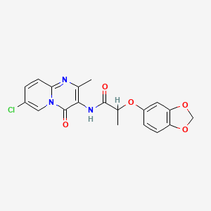 molecular formula C19H16ClN3O5 B2647465 2-(benzo[d][1,3]dioxol-5-yloxy)-N-(7-chloro-2-methyl-4-oxo-4H-pyrido[1,2-a]pyrimidin-3-yl)propanamide CAS No. 1060289-87-3