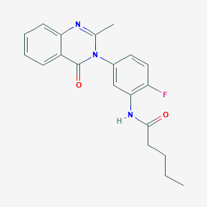 molecular formula C20H20FN3O2 B2647469 N-(2-氟-5-(2-甲基-4-氧代喹唑啉-3(4H)-基)苯基)戊酰胺 CAS No. 899758-35-1