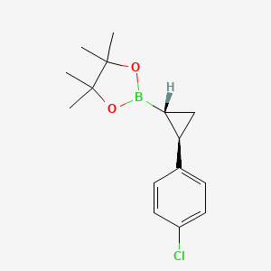 molecular formula C15H20BClO2 B2647475 2-[(1R,2R)-2-(4-氯苯基)环丙基]-4,4,5,5-四甲基-1,3,2-二氧杂硼环丁烷 CAS No. 1953178-18-1