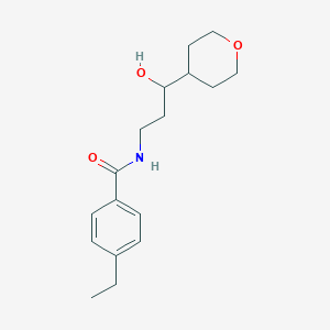 4-ethyl-N-(3-hydroxy-3-(tetrahydro-2H-pyran-4-yl)propyl)benzamide