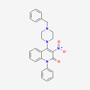 molecular formula C26H24N4O3 B2647485 4-(4-benzylpiperazin-1-yl)-3-nitro-1-phenylquinolin-2(1H)-one CAS No. 384799-68-2