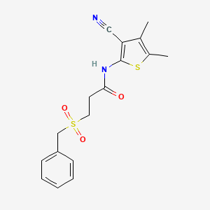 3-(benzylsulfonyl)-N-(3-cyano-4,5-dimethylthiophen-2-yl)propanamide