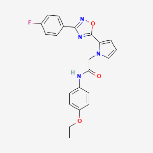 molecular formula C22H19FN4O3 B2647496 N-(4-ethoxyphenyl)-2-{2-[3-(4-fluorophenyl)-1,2,4-oxadiazol-5-yl]-1H-pyrrol-1-yl}acetamide CAS No. 1261017-92-8