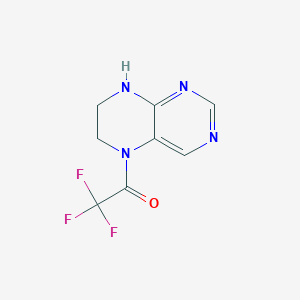 molecular formula C8H7F3N4O B2647499 1-(7,8-Dihydro-6H-pteridin-5-yl)-2,2,2-trifluoroethanone CAS No. 2260936-53-4
