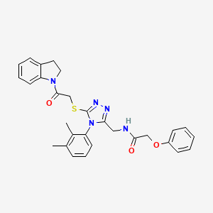 molecular formula C29H29N5O3S B2647500 N-((4-(2,3-dimethylphenyl)-5-((2-(indolin-1-yl)-2-oxoethyl)thio)-4H-1,2,4-triazol-3-yl)methyl)-2-phenoxyacetamide CAS No. 394232-62-3