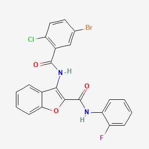 molecular formula C22H13BrClFN2O3 B2647508 3-(5-bromo-2-chlorobenzamido)-N-(2-fluorophenyl)benzofuran-2-carboxamide CAS No. 862977-60-4