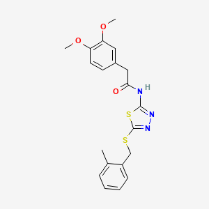 molecular formula C20H21N3O3S2 B2647513 2-(3,4-二甲氧基苯基)-N-(5-((2-甲基苄基)硫代)-1,3,4-噻二唑-2-基)乙酰胺 CAS No. 887209-06-5