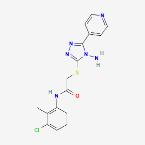 molecular formula C16H15ClN6OS B2647517 2-{[4-氨基-5-(吡啶-4-基)-4H-1,2,4-三唑-3-基]硫代}-N-(3-氯-2-甲基苯基)乙酰胺 CAS No. 886925-57-1