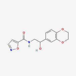 molecular formula C14H14N2O5 B2647521 N-(2-(2,3-二氢苯并[b][1,4]二噁英-6-基)-2-羟乙基)异恶唑-5-甲酰胺 CAS No. 2034242-21-0