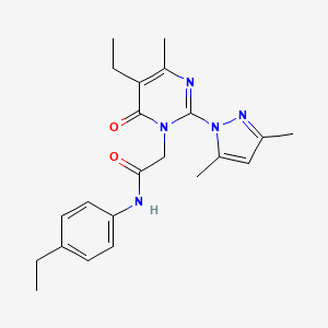2-(2-(3,5-dimethyl-1H-pyrazol-1-yl)-5-ethyl-4-methyl-6-oxopyrimidin-1(6H)-yl)-N-(4-ethylphenyl)acetamide