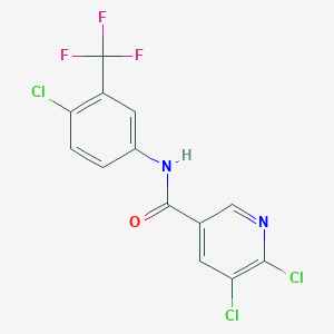 molecular formula C13H6Cl3F3N2O B2647562 5,6-dichloro-N-[4-chloro-3-(trifluoromethyl)phenyl]pyridine-3-carboxamide CAS No. 930518-10-8