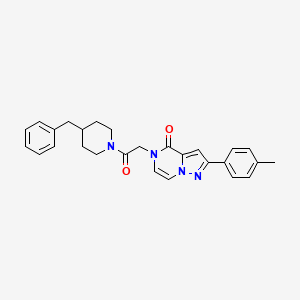 molecular formula C27H28N4O2 B2647564 5-(2-(4-benzylpiperidin-1-yl)-2-oxoethyl)-2-(p-tolyl)pyrazolo[1,5-a]pyrazin-4(5H)-one CAS No. 941921-30-8