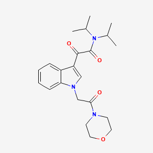 molecular formula C22H29N3O4 B2647568 N,N-diisopropyl-2-(1-(2-morpholino-2-oxoethyl)-1H-indol-3-yl)-2-oxoacetamide CAS No. 872855-02-2