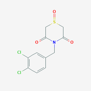 molecular formula C11H9Cl2NO3S B2647570 4-(3,4-Dichlorobenzyl)-1lambda~4~,4-thiazinane-1,3,5-trione CAS No. 338953-82-5