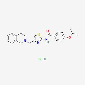 molecular formula C23H26ClN3O2S B2647572 N-(4-((3,4-dihydroisoquinolin-2(1H)-yl)methyl)thiazol-2-yl)-4-isopropoxybenzamide hydrochloride CAS No. 1215580-52-1