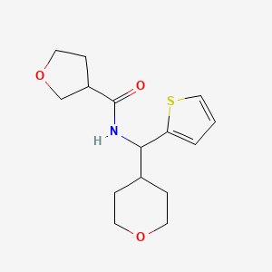 molecular formula C15H21NO3S B2647588 N-((tetrahydro-2H-pyran-4-yl)(thiophen-2-yl)methyl)tetrahydrofuran-3-carboxamide CAS No. 2320216-03-1