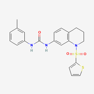 molecular formula C21H21N3O3S2 B2647594 1-(1-(Thiophen-2-ylsulfonyl)-1,2,3,4-tetrahydroquinolin-7-yl)-3-(m-tolyl)urea CAS No. 1203300-91-7