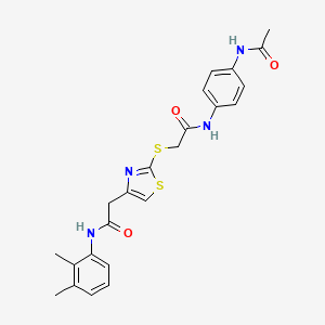 molecular formula C23H24N4O3S2 B2647597 N-(4-acetamidophenyl)-2-((4-(2-((2,3-dimethylphenyl)amino)-2-oxoethyl)thiazol-2-yl)thio)acetamide CAS No. 941891-97-0