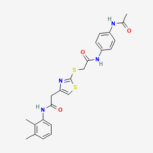 molecular formula C23H24N4O3S2 B2647597 2-[(4-{[(2,3-dimethylphenyl)carbamoyl]methyl}-1,3-thiazol-2-yl)sulfanyl]-N-(4-acetamidophenyl)acetamide CAS No. 941891-97-0