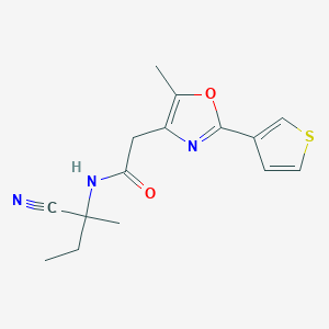 molecular formula C15H17N3O2S B2647598 N-(1-cyano-1-methylpropyl)-2-[5-methyl-2-(thiophen-3-yl)-1,3-oxazol-4-yl]acetamide CAS No. 1311652-80-8