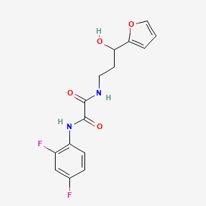 molecular formula C15H14F2N2O4 B2647599 N1-(2,4-二氟苯基)-N2-(3-(呋喃-2-基)-3-羟基丙基)草酰胺 CAS No. 1421449-08-2