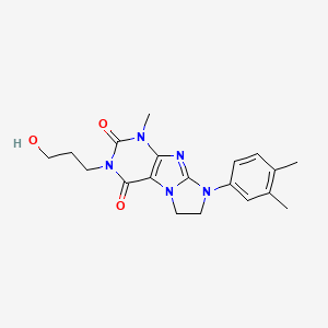 molecular formula C19H23N5O3 B2647602 6-(3,4-Dimethylphenyl)-2-(3-hydroxypropyl)-4-methyl-7,8-dihydropurino[7,8-a]imidazole-1,3-dione CAS No. 893955-78-7