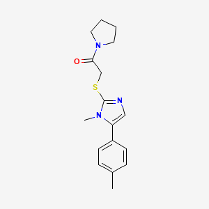 2-((1-methyl-5-(p-tolyl)-1H-imidazol-2-yl)thio)-1-(pyrrolidin-1-yl)ethanone