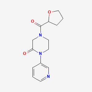 molecular formula C14H17N3O3 B2647619 4-(Oxolane-2-carbonyl)-1-(pyridin-3-yl)piperazin-2-one CAS No. 2097933-92-9