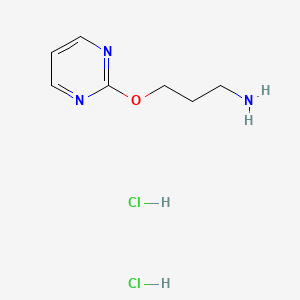 molecular formula C7H13Cl2N3O B2647621 3-(Pyrimidin-2-yloxy)propan-1-amine dihydrochloride CAS No. 1803601-23-1