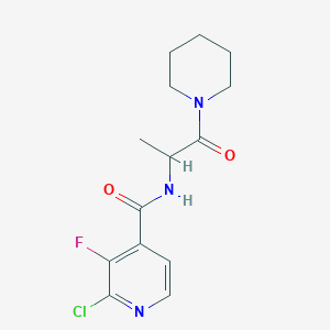 molecular formula C14H17ClFN3O2 B2647626 2-chloro-3-fluoro-N-[1-oxo-1-(piperidin-1-yl)propan-2-yl]pyridine-4-carboxamide CAS No. 1444028-95-8