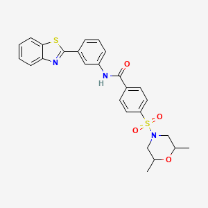 N-(3-(benzo[d]thiazol-2-yl)phenyl)-4-((2,6-dimethylmorpholino)sulfonyl)benzamide