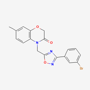 4-((3-(3-bromophenyl)-1,2,4-oxadiazol-5-yl)methyl)-7-methyl-2H-benzo[b][1,4]oxazin-3(4H)-one