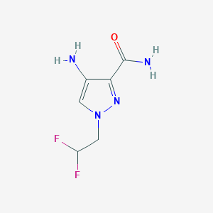 molecular formula C6H8F2N4O B2647636 4-氨基-1-(2,2-二氟乙基)-1H-吡唑-3-甲酰胺 CAS No. 1699683-25-4