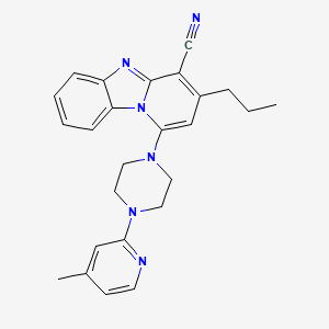 molecular formula C25H26N6 B2647637 1-[4-(4-Methylpyridin-2-yl)piperazin-1-yl]-3-propylpyrido[1,2-a]benzimidazole-4-carbonitrile CAS No. 385387-87-1