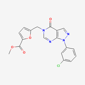 molecular formula C18H13ClN4O4 B2647641 Methyl 5-[[1-(3-chlorophenyl)-4-oxopyrazolo[3,4-d]pyrimidin-5-yl]methyl]furan-2-carboxylate CAS No. 895018-43-6