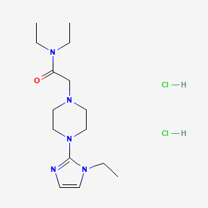 molecular formula C15H29Cl2N5O B2647645 N,N-二乙基-2-(4-(1-乙基-1H-咪唑-2-基)哌嗪-1-基)乙酰胺二盐酸盐 CAS No. 1323621-75-5